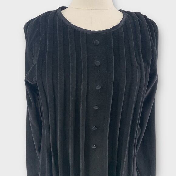 Vintage 90s Fads Black Velvet Maxi Dress Whimsiegoth Witch M - Picture 4 of 7